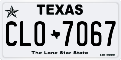 TX license plate CLO7067