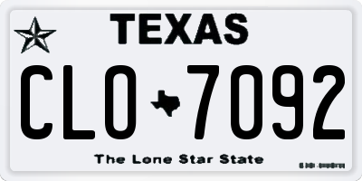 TX license plate CLO7092