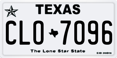 TX license plate CLO7096