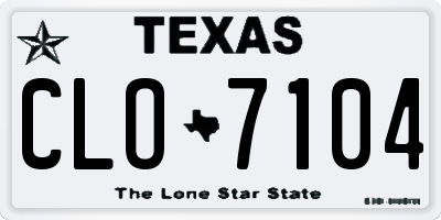 TX license plate CLO7104