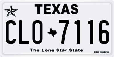 TX license plate CLO7116