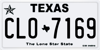 TX license plate CLO7169