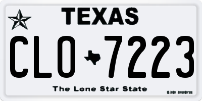 TX license plate CLO7223