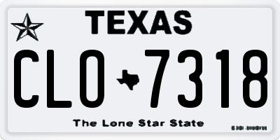 TX license plate CLO7318