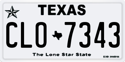 TX license plate CLO7343