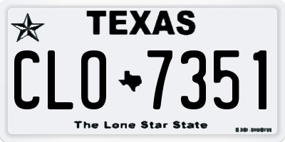 TX license plate CLO7351