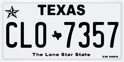 TX license plate CLO7357
