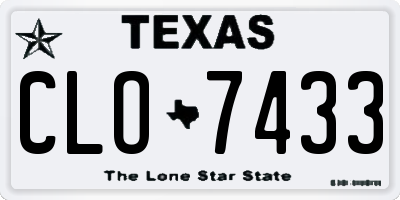 TX license plate CLO7433