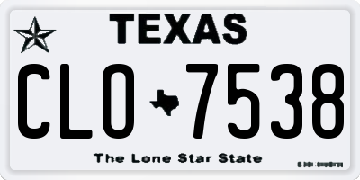 TX license plate CLO7538