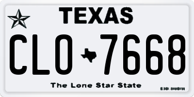 TX license plate CLO7668