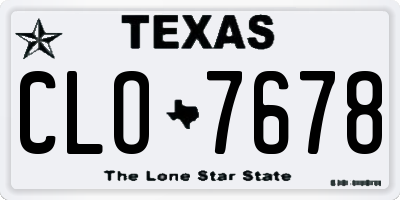 TX license plate CLO7678