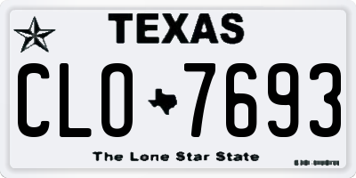 TX license plate CLO7693