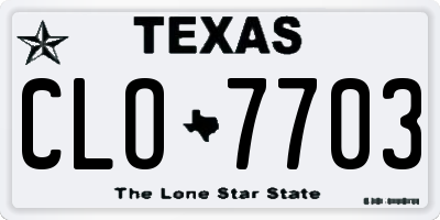 TX license plate CLO7703