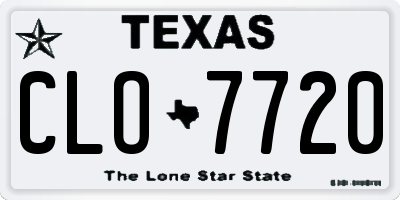 TX license plate CLO7720