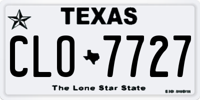 TX license plate CLO7727