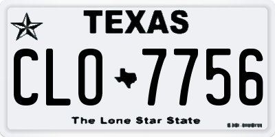TX license plate CLO7756