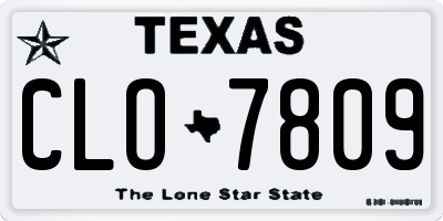 TX license plate CLO7809