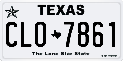 TX license plate CLO7861