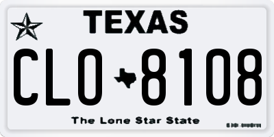 TX license plate CLO8108