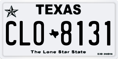 TX license plate CLO8131