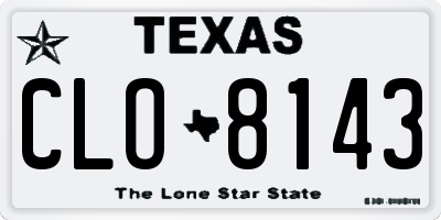 TX license plate CLO8143