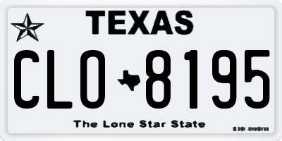 TX license plate CLO8195