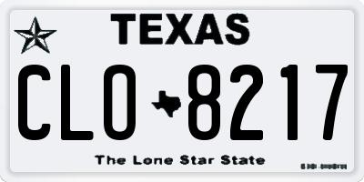 TX license plate CLO8217