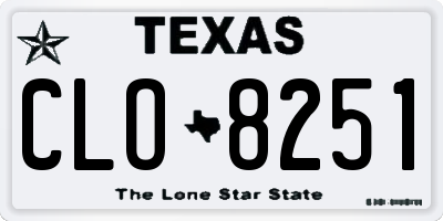 TX license plate CLO8251