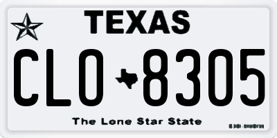 TX license plate CLO8305