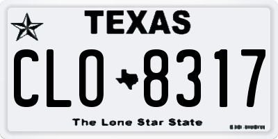TX license plate CLO8317