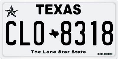 TX license plate CLO8318
