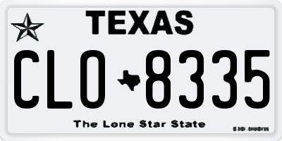 TX license plate CLO8335