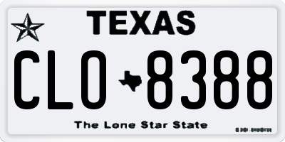 TX license plate CLO8388