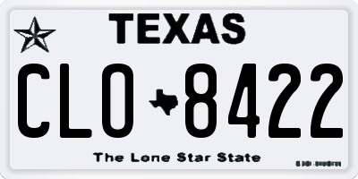 TX license plate CLO8422