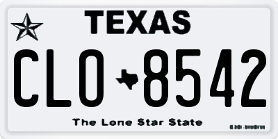 TX license plate CLO8542
