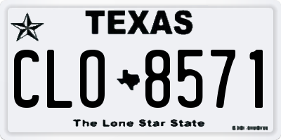 TX license plate CLO8571