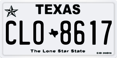 TX license plate CLO8617