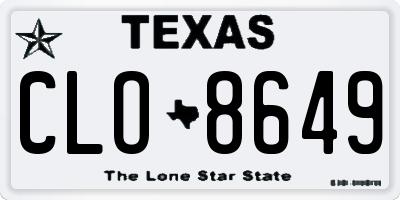 TX license plate CLO8649
