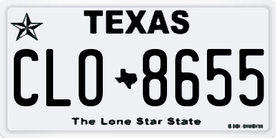 TX license plate CLO8655