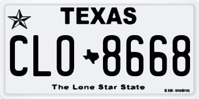 TX license plate CLO8668