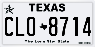 TX license plate CLO8714