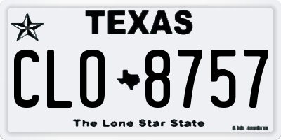 TX license plate CLO8757