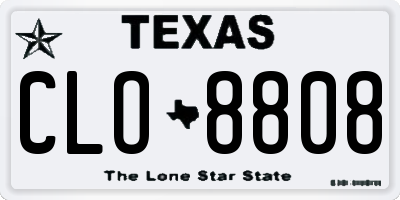 TX license plate CLO8808