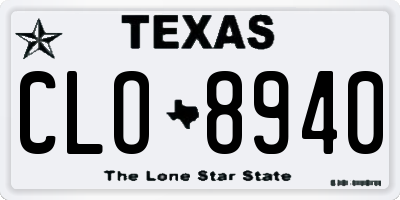 TX license plate CLO8940