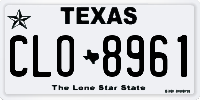 TX license plate CLO8961