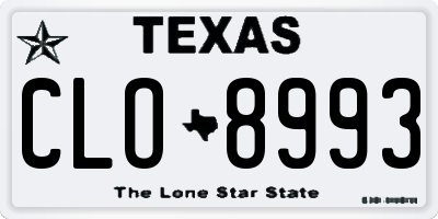 TX license plate CLO8993
