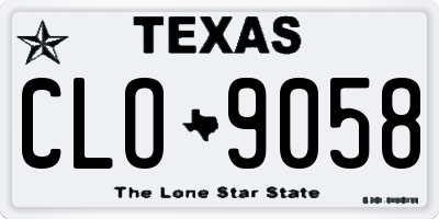 TX license plate CLO9058