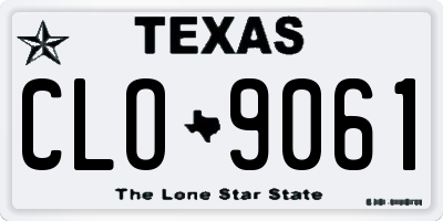 TX license plate CLO9061