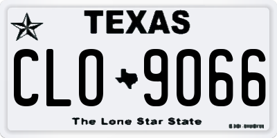 TX license plate CLO9066