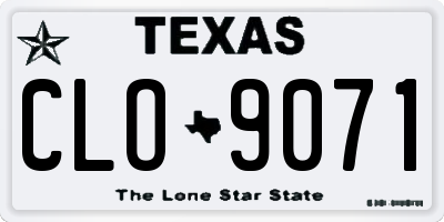TX license plate CLO9071